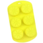 6 Grids Round Lemon Shape Silicone Moon Cake Model Kitchen Baking Handmade Cake Mold
