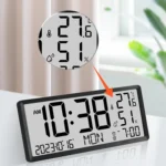 LCD Multifunctional Living Room Wall Clock Electronic Clock With Date/Temperature/Humidity Display - Image 4