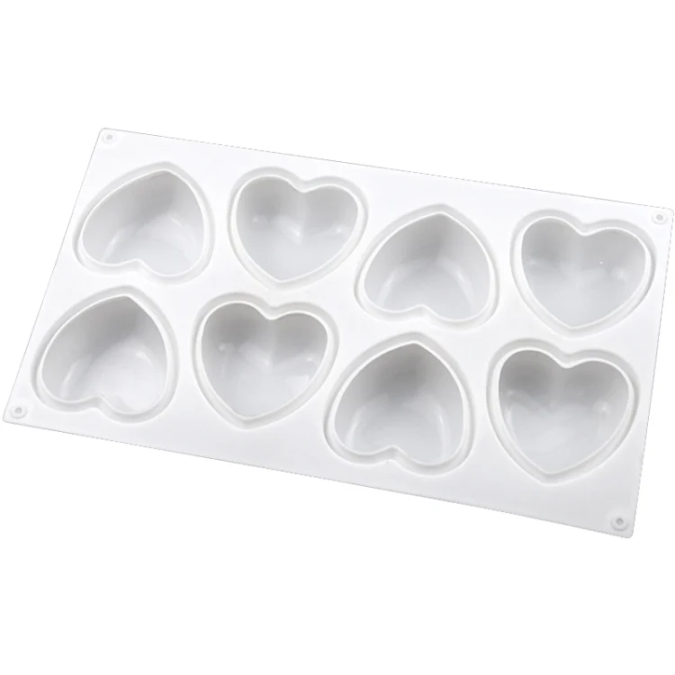 8 Grids Heart Silicone Chocolate Mold Handmade Aroma Soap Mould
