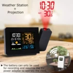 Household Color Screen Temperature And Humidity Meter Weather Forecast Projection Clock - Image 2