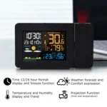 Household Color Screen Temperature And Humidity Meter Weather Forecast Projection Clock - Image 6