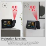 Household Color Screen Temperature And Humidity Meter Weather Forecast Projection Clock - Image 9