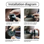 FE052 RGB Color Light USB Plug-in Clip-on Car Rear Seat Headrest Fan - Image 3