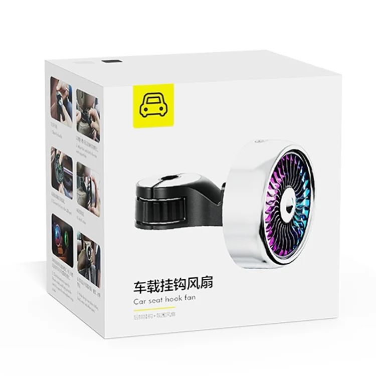 TBD06048692_B7.webp FE052 RGB Color Light USB Plug-in Clip-on Car Rear Seat Headrest Fan - Image 8
