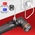 90 Degree Foldable Flashlight White / Red / Green Lights Waterproof Magnetic Torch - Image 8