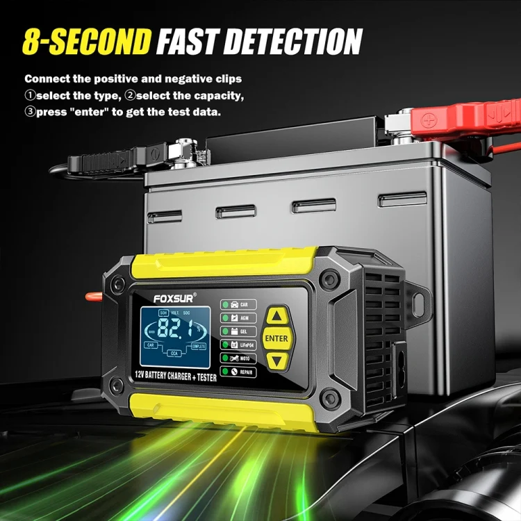 TBD06048764_B10.webp FOXSUR Cars Motorcycles 12V Lithium Cattery Charger With Battery Detection - Image 11
