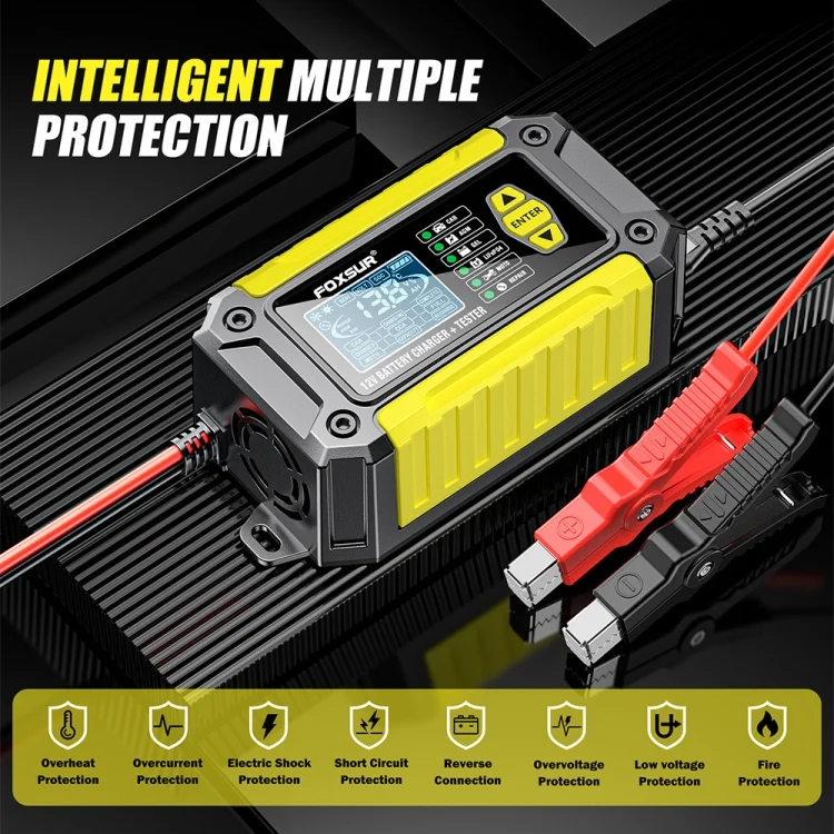 TBD06048764_B11.webp FOXSUR Cars Motorcycles 12V Lithium Cattery Charger With Battery Detection - Image 12