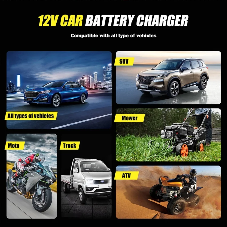 TBD06048764_B18.webp FOXSUR Cars Motorcycles 12V Lithium Cattery Charger With Battery Detection - Image 19