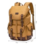 Retro Canvas Backpack Large Capacity Travel Computer Bag - Image 3