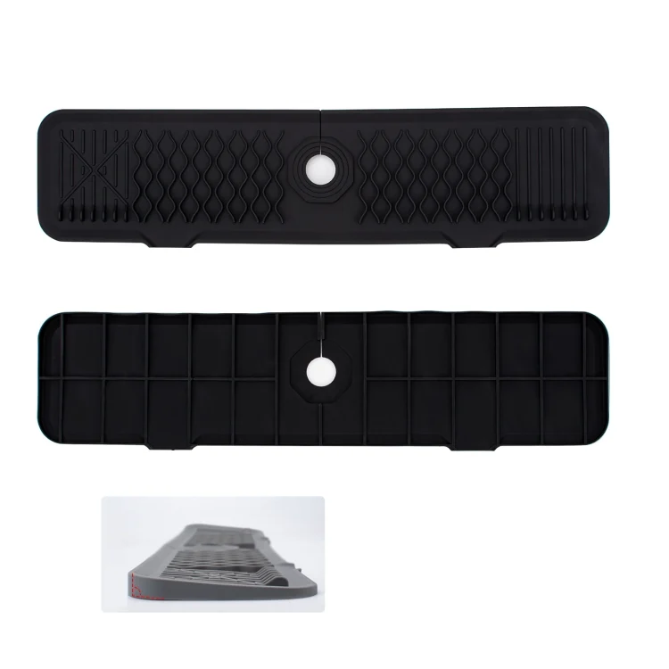 TBD0604881601A.webp Slope Silicone Faucet Drain Pad Splash-proof Sink Faucet Mat - Image 1