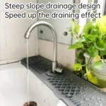 Slope Silicone Faucet Drain Pad Splash-proof Sink Faucet Mat - Image 6