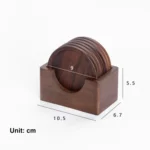 6pcs /Set Walnut Coaster Wooden Tea Ceremony Tray Coffee Cup Solid Wood Insulation Pad - Image 7