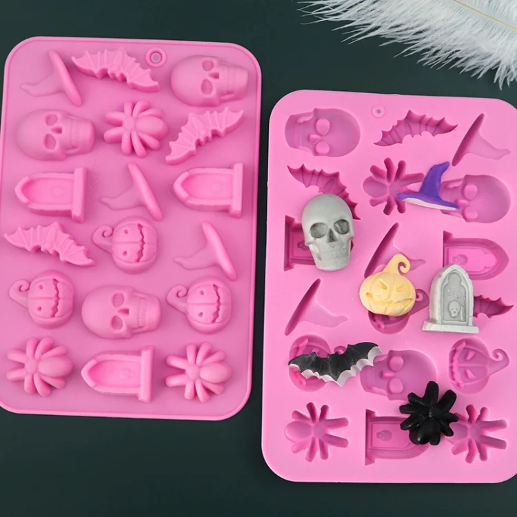 TBD06048830_B3.webp 18 Grids Halloween Skull Chocolate Silicone Molds DIY Cake Decoration Mould - Image 4