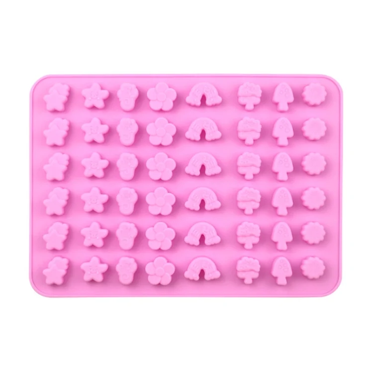 48 Grids Nature Objects Silicone Fondant Mold Mini Fire Paint Wax Standing Mould