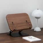 Walnut Book Reading Stand Height Adjustable Desktop Holder for Laptop,Recipe,Textbook - Image 2