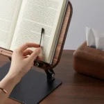 Walnut Book Reading Stand Height Adjustable Desktop Holder for Laptop,Recipe,Textbook - Image 7