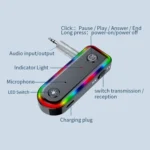 Q3 2-in-1 RGB Light Bluetooth Audio Receiver Launcher Car Audio Adapter - Image 4