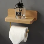 Wall-Mounted Paper Towel Rack Bathroom Shelf Roll Tissue Holder - Image 3