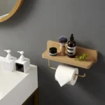 Wall-Mounted Paper Towel Rack Bathroom Shelf Roll Tissue Holder - Image 4