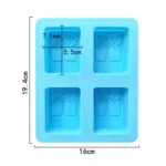 4 Grids Square Tree Silicone Cake Molds Home DIY Handmade Soap Mould - Image 3