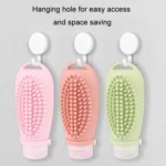 100ml 2 In1 Travel Dispenser Bottle Silicone Portable Massage Brush Shampoo Lotion Divider Bottle - Image 11