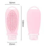 100ml 2 In1 Travel Dispenser Bottle Silicone Portable Massage Brush Shampoo Lotion Divider Bottle - Image 3