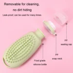 100ml 2 In1 Travel Dispenser Bottle Silicone Portable Massage Brush Shampoo Lotion Divider Bottle - Image 5