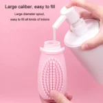 100ml 2 In1 Travel Dispenser Bottle Silicone Portable Massage Brush Shampoo Lotion Divider Bottle - Image 7