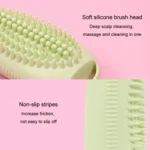100ml 2 In1 Travel Dispenser Bottle Silicone Portable Massage Brush Shampoo Lotion Divider Bottle - Image 8
