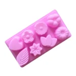 8 Grids Floral Silicone Baking Mould DIY Aroma Soap Mold