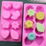 8 Grids Floral Silicone Baking Mould DIY Aroma Soap Mold - Image 4