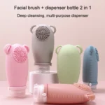 100ml Travel Cleaning Lotion Dispenser Bottle With Washing Brush Cosmetic Shampoo Storage Bottle - Image 9