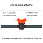 16PE Pipe Switch Ball Valve Greenhouse Irrigation Watering Switch Accessories - Image 4