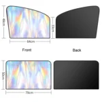 Colorful Titanium Silver Magnetic Car Sun Protection Sunshade Curtain - Image 2