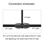 5pcs 8/11 To 4/7 Reducing 3 Way Drip Irrigation Fittings Gardening Hose Micro Spray Fitting - Image 3