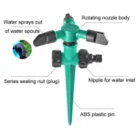 Automatic Rotating Plastic Ground Sprinkler Garden Lawn Triangle Spraying Nozzles - Image 3