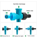 Automatic Rotating Plastic Ground Sprinkler Garden Lawn Triangle Spraying Nozzles - Image 5