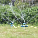 Automatic Rotating Plastic Ground Sprinkler Garden Lawn Triangle Spraying Nozzles - Image 9