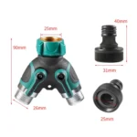 7pcs / Set Y-Type Two-Way Metal Quick Connectors Water Pipe Splitter With Nipple - Image 2