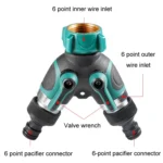 7pcs / Set Y-Type Two-Way Metal Quick Connectors Water Pipe Splitter With Nipple - Image 3