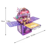 Colorful 3D Three-dimensional Handmade Hollow Paper Carving Birthday Card - Image 3