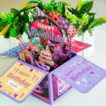 Colorful 3D Three-dimensional Handmade Hollow Paper Carving Birthday Card - Image 4