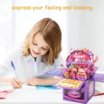 Colorful 3D Three-dimensional Handmade Hollow Paper Carving Birthday Card - Image 8