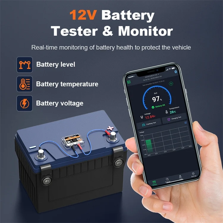 TBD06049364_5.webp ANCEL BM200 12V Bluetooth 4.2 Car Battery Analysis and Detection Tool Battery Tester - Image 6
