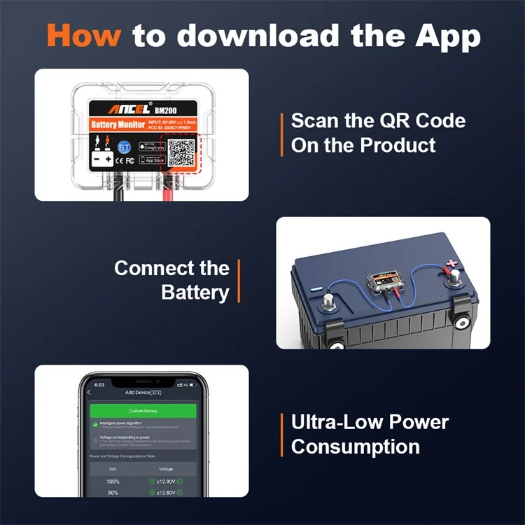 TBD06049364_8.webp ANCEL BM200 12V Bluetooth 4.2 Car Battery Analysis and Detection Tool Battery Tester - Image 9