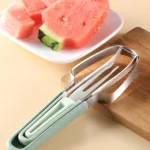 3-in-1 Watermelon Tools Stainless Steel Watermelon Popsicle Cutter Fruit Slicer Peeler Knife Fork - Image 2
