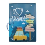 A0341 Cartoon Map Passport Cover Couple Travel Passport Holder
