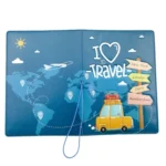 A0341 Cartoon Map Passport Cover Couple Travel Passport Holder - Image 4