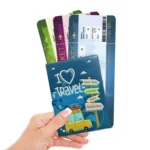 A0341 Cartoon Map Passport Cover Couple Travel Passport Holder - Image 8