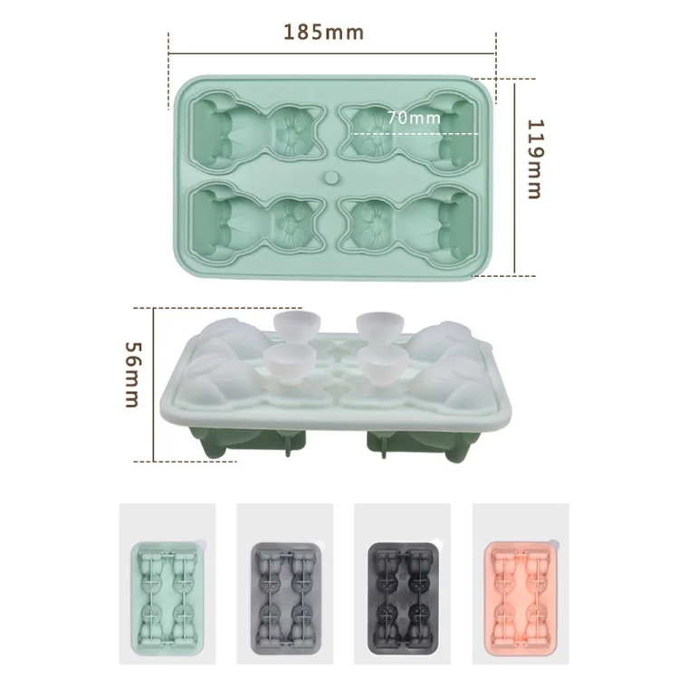 TBD06049419_B1.webp 3D Cat Shape Bar Home Silicone Ice Mold Whiskey Ice Box - Image 2